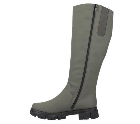 Cizme casual, dama, RIEKER, TEX ANTISTRESS, Y7190-54 verde, piele ecologica